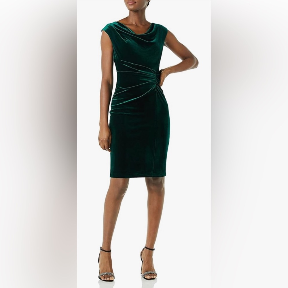 Vince Camuto Cowl Neck Velvet Dress